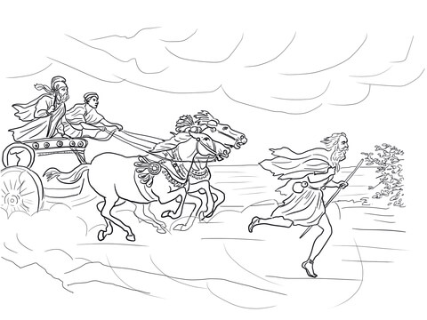 Elijah Runs Away Coloring Page